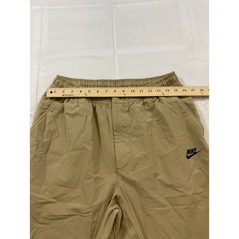 Nike Mens XL Woven Sportswear Pants Tan Khaki Elastic Waist Zip Pocket Futura - Picture 10 of 13